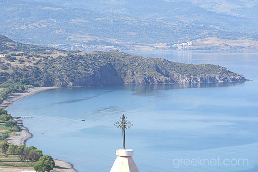 Molivos bay with its EU Blue Flag Beach